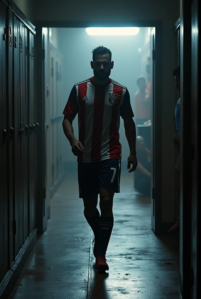 Bofo Bautista of Chivas leaving the locker room

