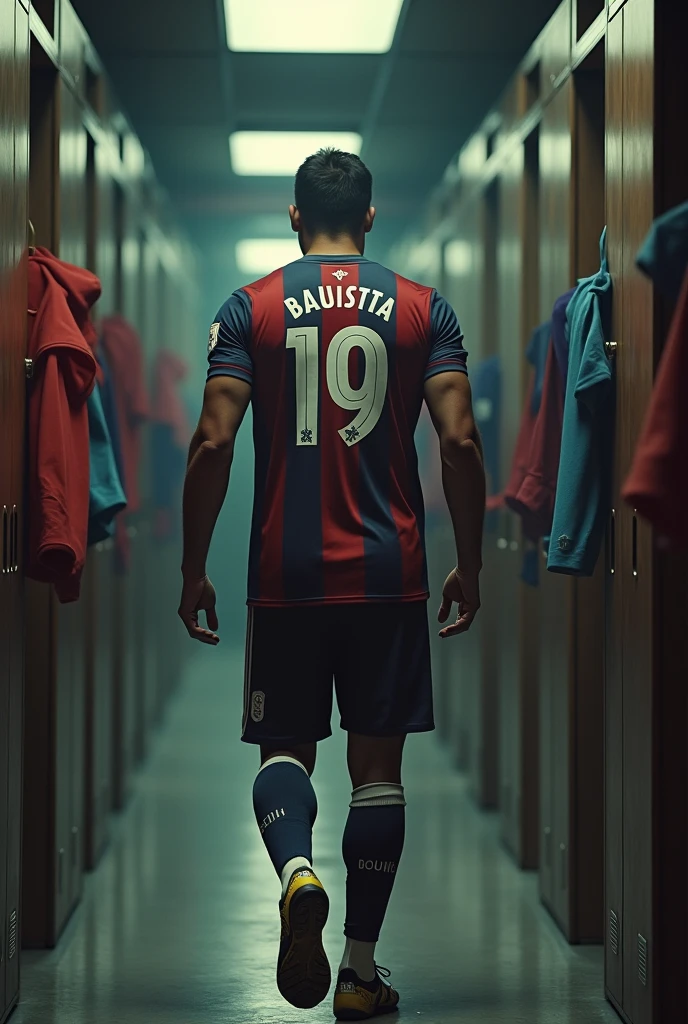 Bofo Bautista of Chivas leaving the locker room with his back turned