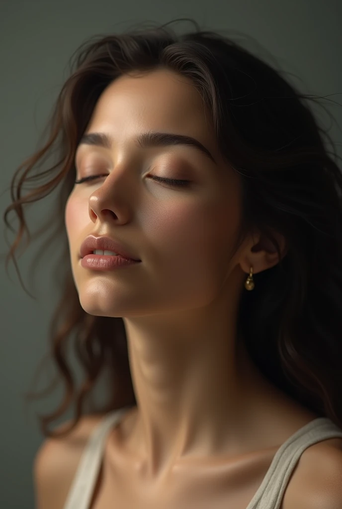 realistic image 32 year old woman praising God image 18k