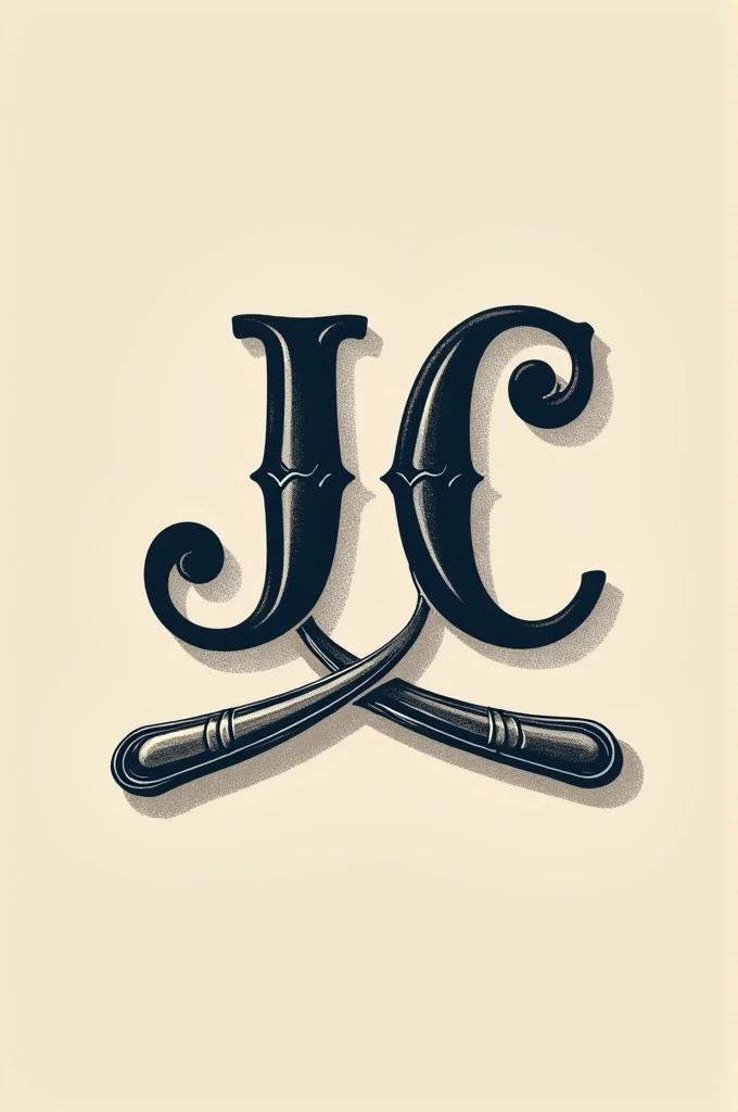 Barber shop logo with initials J.c