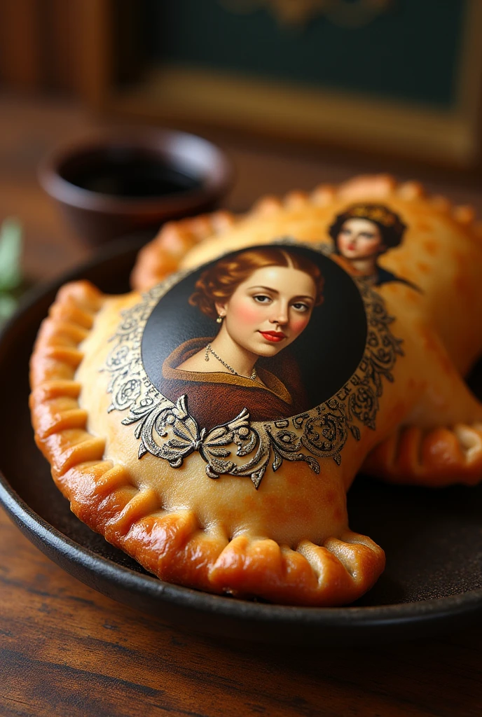Create an empanada with images of Diego Velasquez 