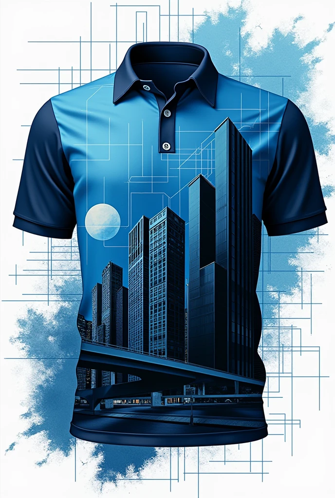 Shirt for architecture and urban planning course in blue and black
