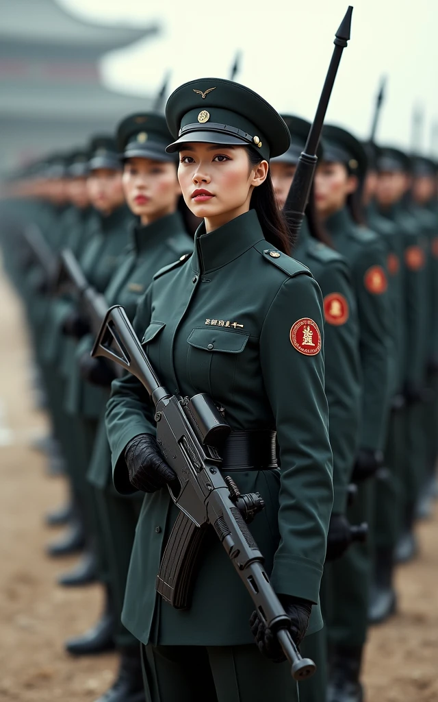 Chinese female soldiers，phalanster