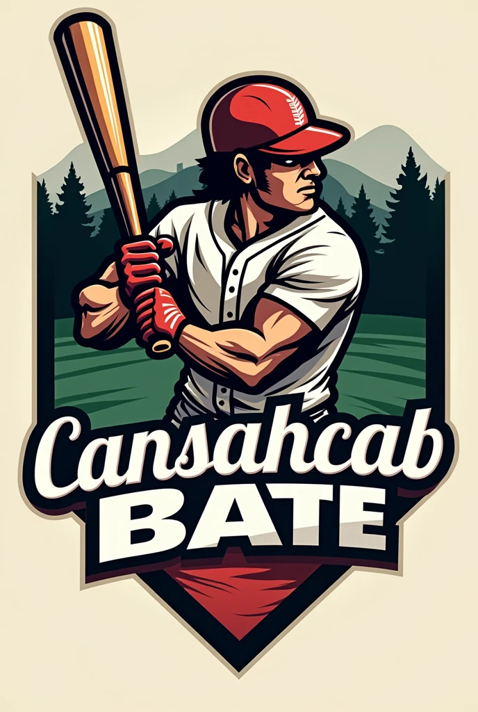 Logo for a baseball team that says CANSAHCAB, bate. 