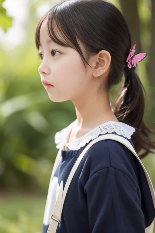 female kindergartener　Butterfly from the neck down々