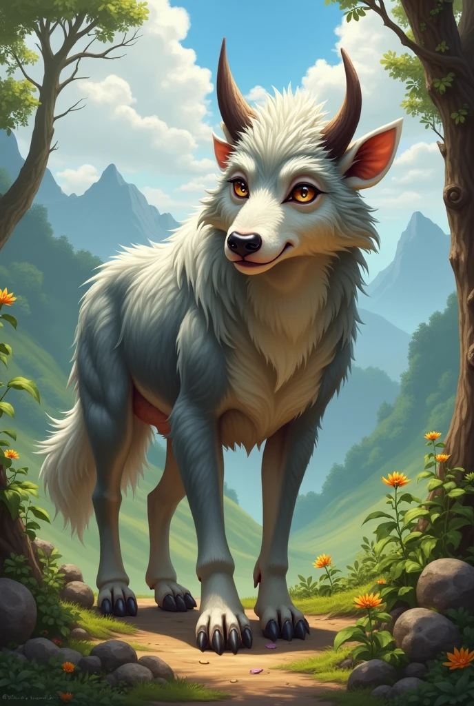 I want a wolf that has something of a cow and a monkey in it