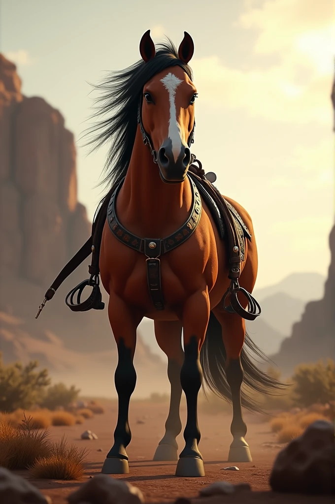 Horse with knife