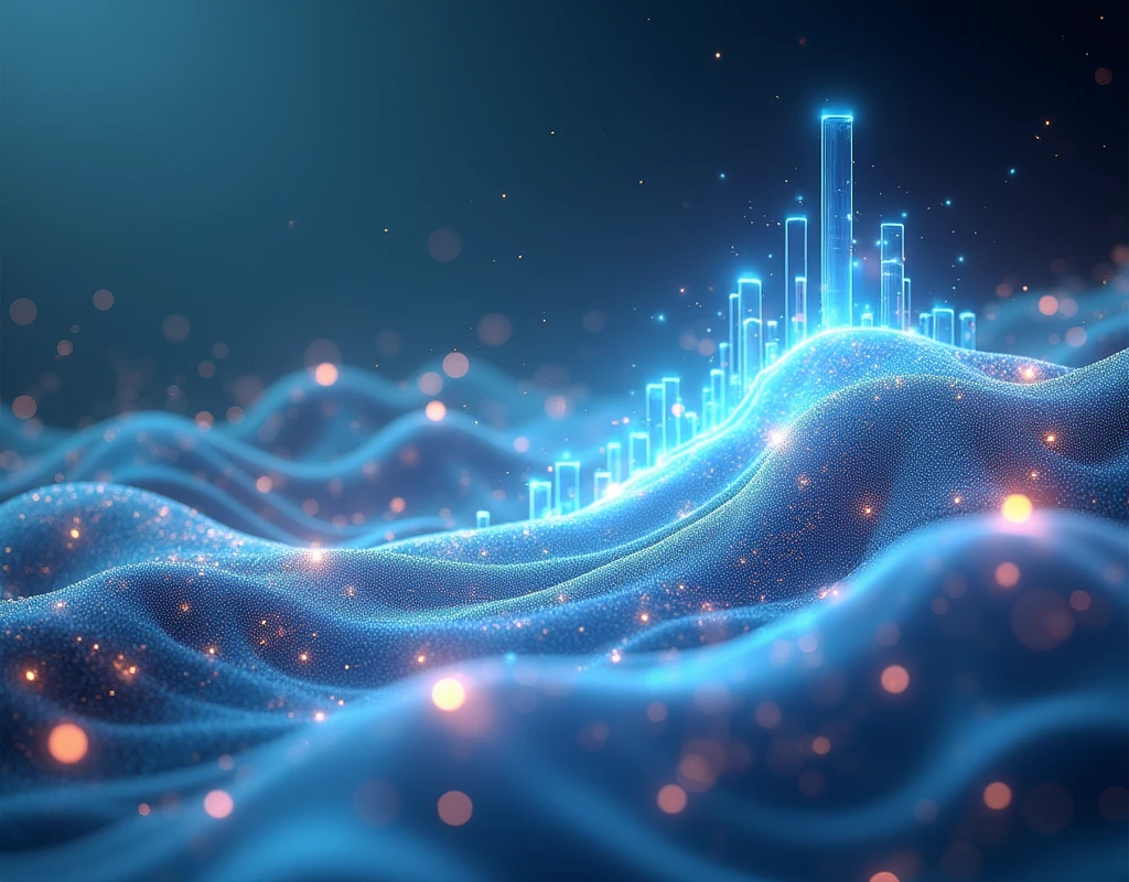 Quantum Leap in Finances: Holographic patterns, swirling energy, ethereal colors, representing financial transformation and growth.
