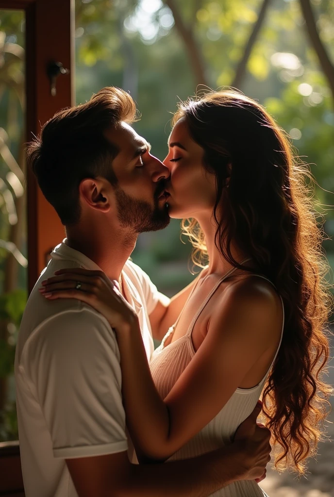 Georgina Rodriguez kissing Messi