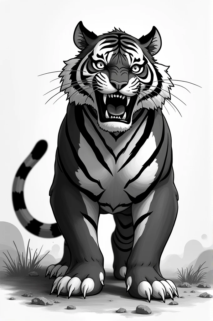 Animated black white tiger