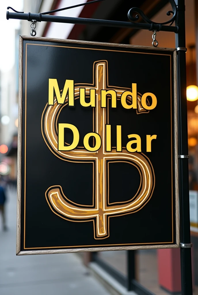 Crea para un letrero que sea comica
de mundo dollar que sea llamativo y creativo de color negro y dorado blanco con palabras de mundo dollar que vaya en el medio en español que sea sensillo pero llmativo crea tu a tu gusto mas ideaas como para un negocio con el simbolo del.dollar