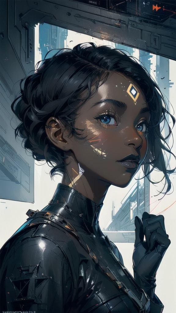 (((masterpiece, highest quality))),(((solo:1.2))),(((1girl:1.2))),32k wallpaper, very detailed, poster, vintage science fiction,(((((geometric cinematic movie poster))))), ((((bauhaus)))),(((abstract))),((((mid century modern)))),(((((portfolio))))),(((((Close-up))))),(((((bust up))))),((((more various angle)))),(((highlight))),((((heterochromia)))),(((complete. detailed face))),(((Extremely talented))),(((most complecated machine))),(((Overall colorfully))),((((((Absolutely simple background)))))),(((great black skin woman))),(((great Traveler)))