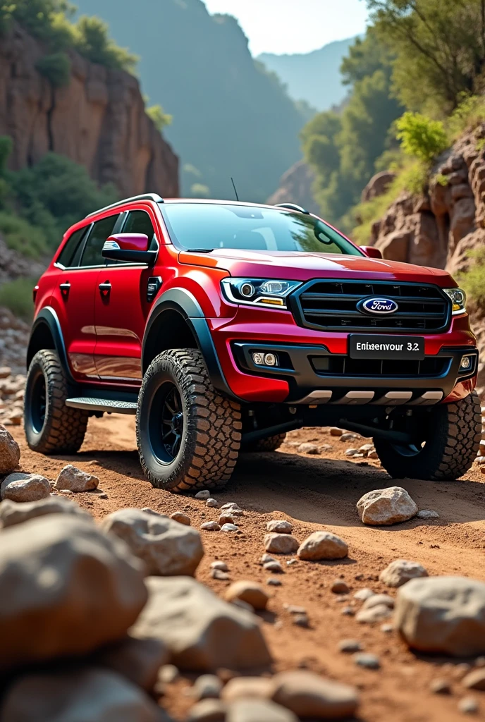 Ford endeavour 3.2 red colour off-road 