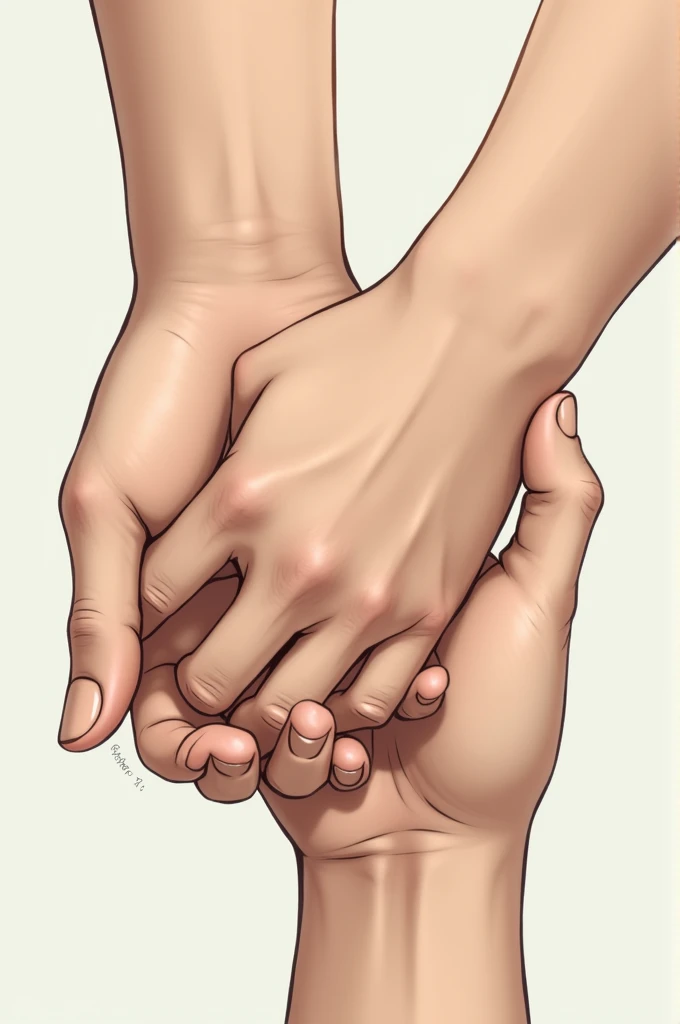 Hand with an other hand