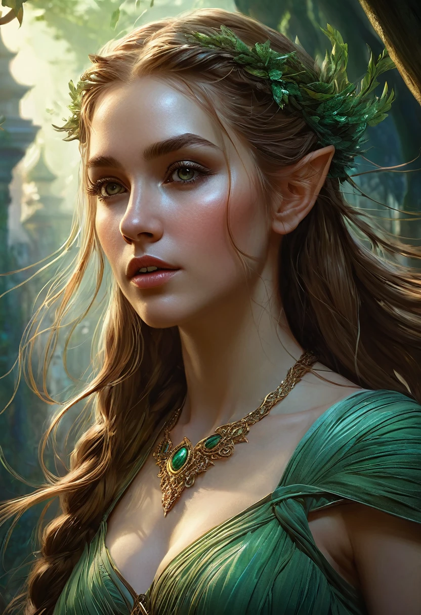 The extraordinary portrait of detail from the Elf Forest Feme, Brown Braides Long Hair
Ultra detail, prominent chest, complicated, peaceful, hyperdetic faces, wearing a loose slinky gossamer dress,
In the city of Elf Fantasi that is elegant, strange, excited, excited, smooth, photorealistic, fantasy art,
Character Design by Charlie Bowater, Anna Dittmann, Trending Deviantart and Artstation,
Digital paintings, digital illustrations, extreme details, 4K, UHD, by Wlop, Greg Rutkowski,
unreal engine, cgsociety, cryengine, long shot