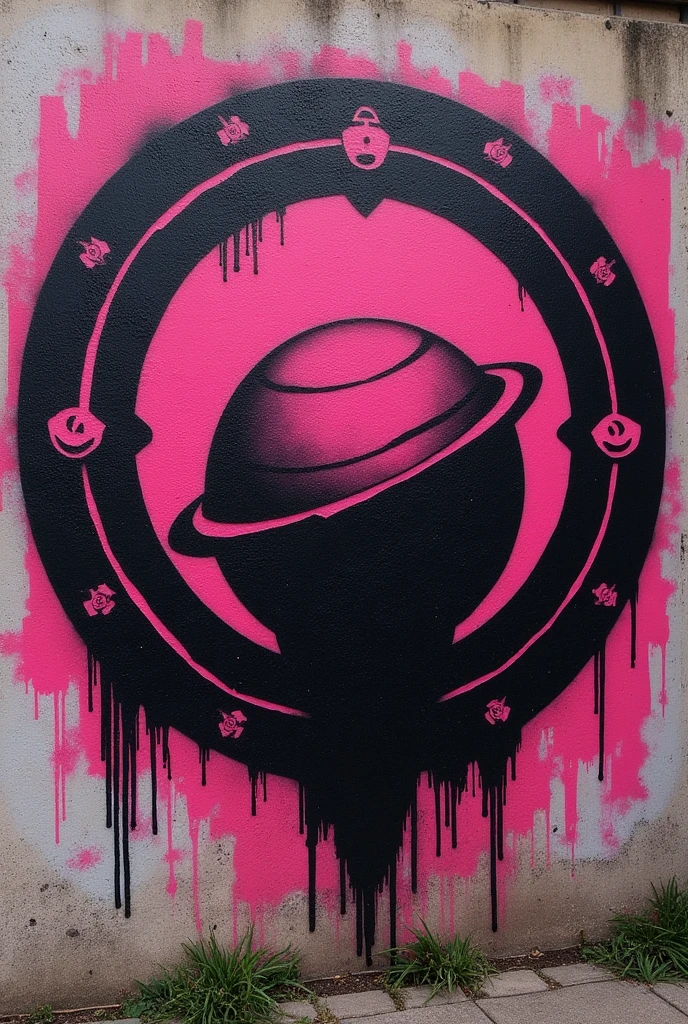 a Graffiti Stencil with the following SGC composition with the pink and black color palettes
