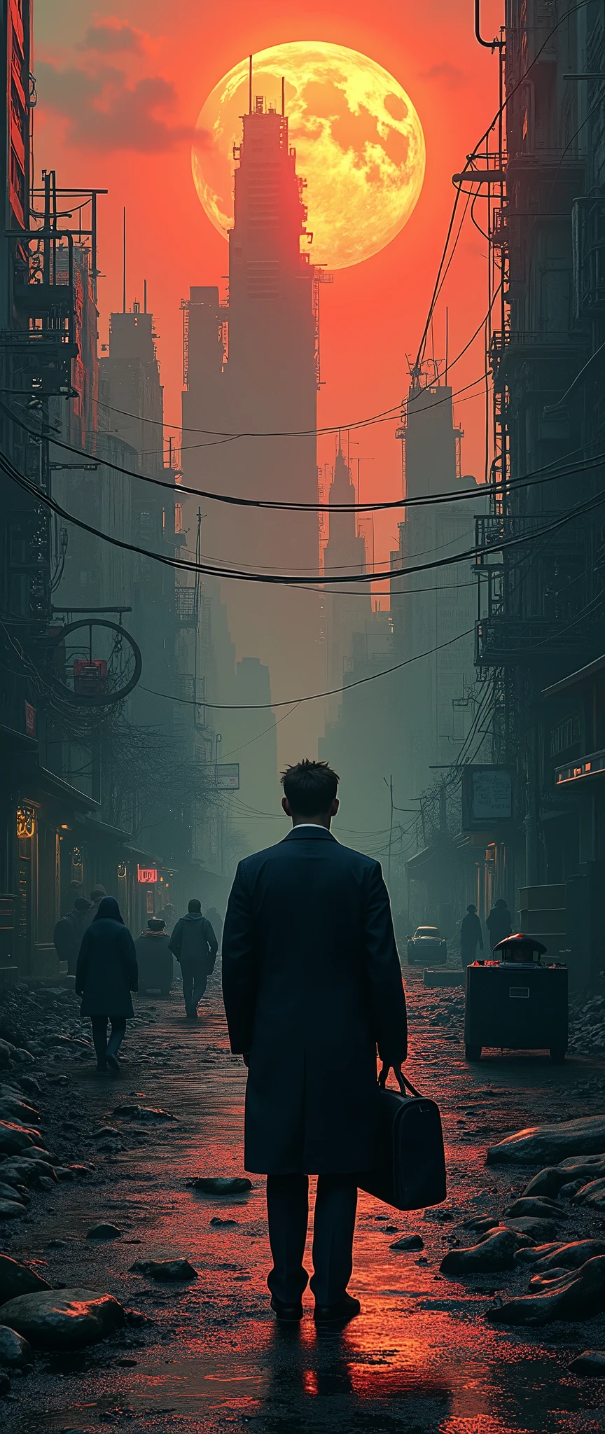 (masterpiece,Distinguished Quality,Mirror-like,Cinematic Experience,insanely detailed,absurdres),8k,wallpaper,(Best illustrations),Stressful society,art,progressive