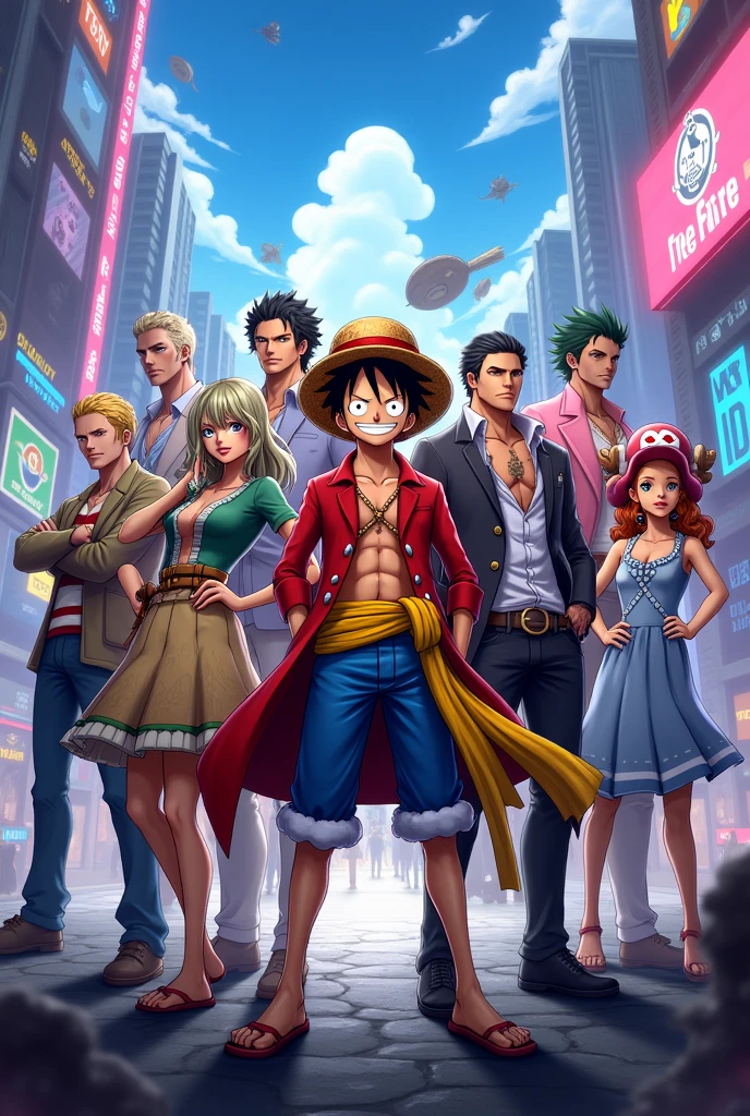 One Piece in cyberpunk style