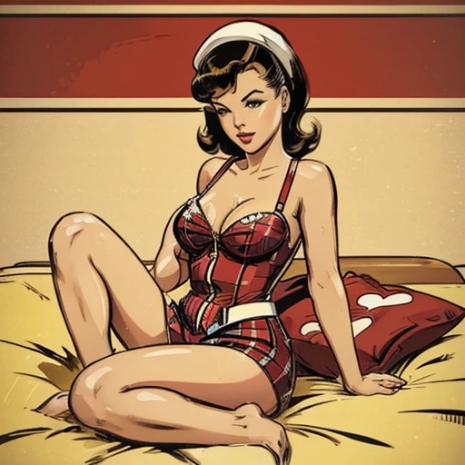 retro, pin-up girl, sticker, American, pop art,Full body type、No background、People only、寝そべっている、ビールを飲んでいる