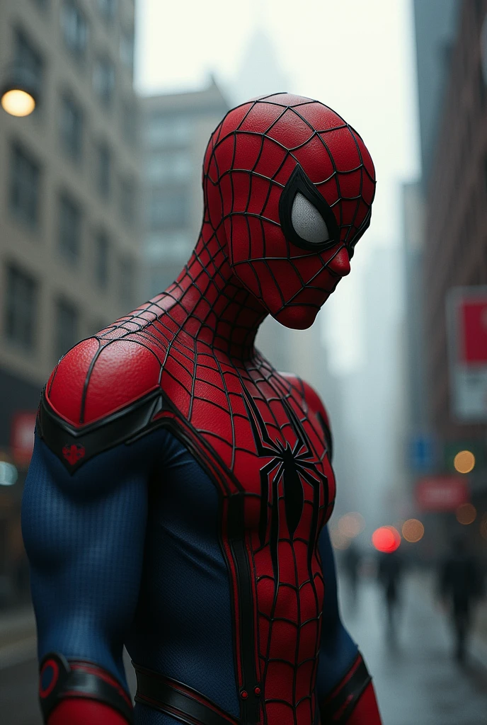 make an image of Spiderman having a doubt