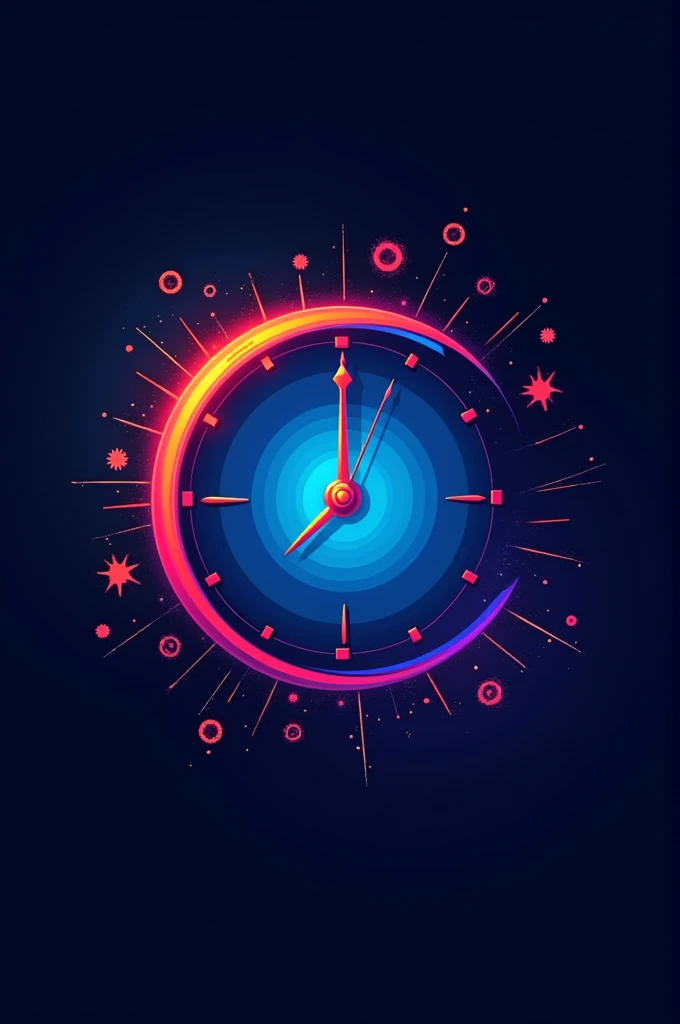 make a logo about "12:00am" as its main topic and it's a Facebook page that focuses on the random thoughts during midnight. make the colors vibrant and midnight vibes 