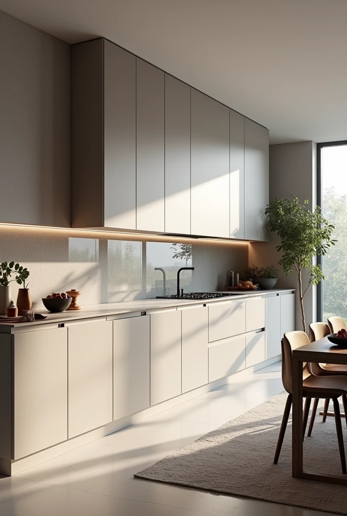 Linear kitchen without island measuring 3 by 2 meters,40 meters