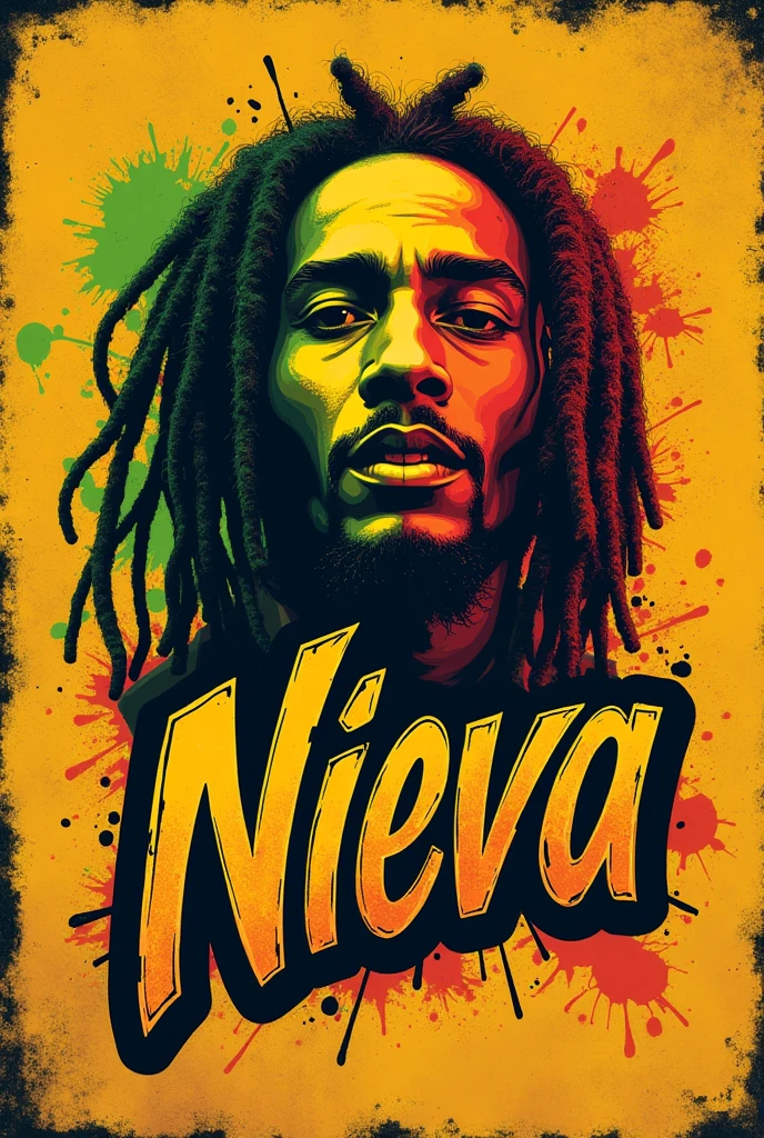 Reggae rock band logo written NIEVÁ 