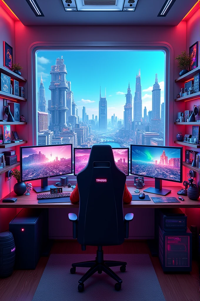 Make a video game background but in the middle it says: the gamer's corner