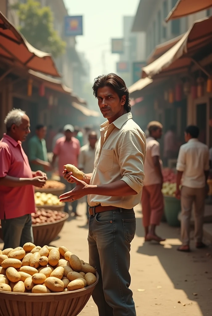 Shahrukh Khan selling a potato in Indian Street