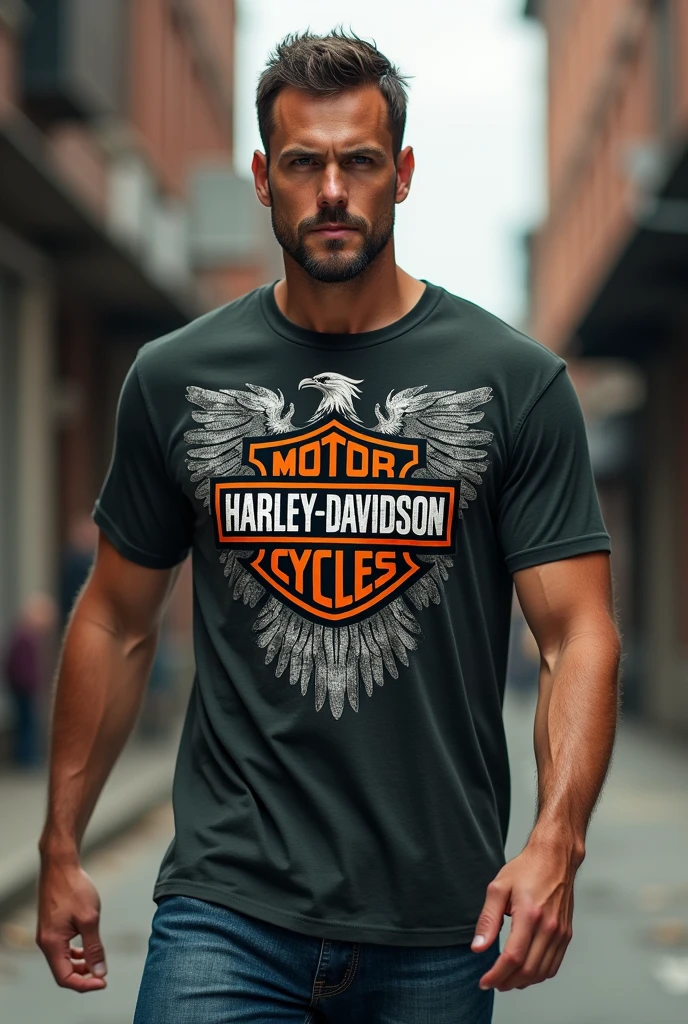 Harley Davidson logo on t-shirt