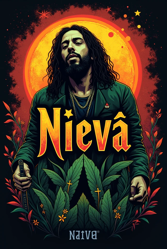 Reggae and rock band logo written NIEVÁ 