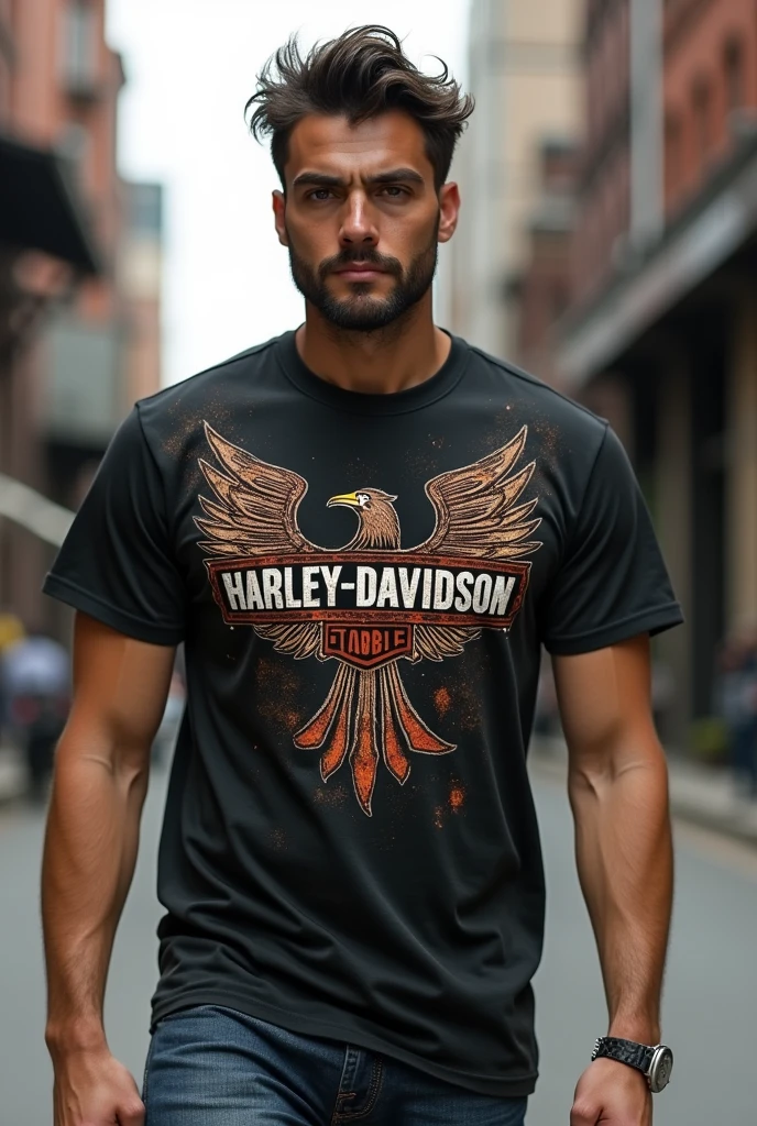 Harley Davidson logo on t-shirt