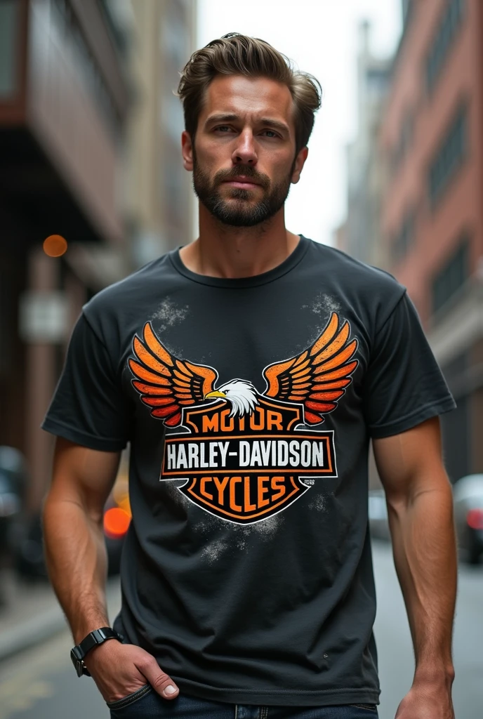Harley Davidson logo on t-shirt