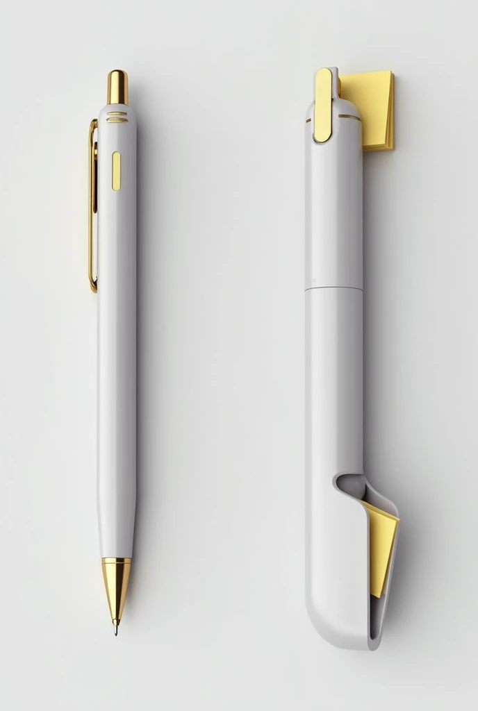 Pen designed with a Built-in Sticky Note Dispenser: