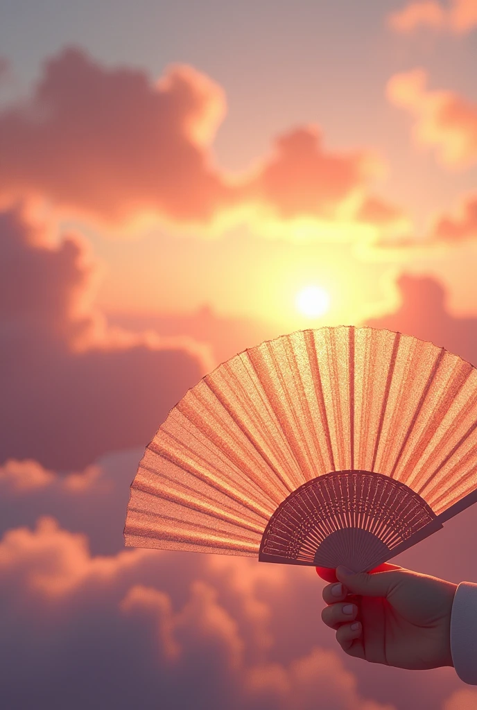 Delicate fan sunset,The clouds should feel soft,
