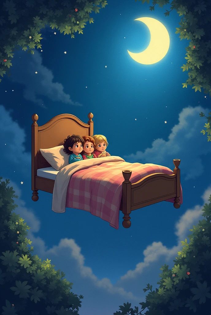 /imagine ChatGPT
You said:
Story of kids and bed
ChatGPT said:
ChatGPT
Once upon a time, in a cozy little house nestled in a quiet village, there were three siblings: Emma, Liam, and Sophie. Every night, they had a special bedtime ritual that they loved. Their mother, who was a great storyteller, would gather them in their shared bedroom just as the stars began to twinkle in the night sky.
The children had a beautiful bed, carved from dark wood and adorned with soft, colorful blankets. It was big enough for all three of them, and they loved the way it felt like a warm, safe cocoon. But what made their bed truly magical was a little secret only the children knew. Every night, just as their mother finished telling her story and kissed them goodnight, the bed would start to hum softly.
As the children closed their eyes, the bed would lift gently off the floor and float into the air, carrying them on the most wonderful adventures. The bed would soar through the night, over mountains and valleys, through forests and over oceans. It would take them to places they'd only dreamed of—enchanted lands filled with talking animals, hidden castles, and mysterious islands.
One night, the bed took them to a land where the trees were made of candy, and the rivers flowed with chocolate. The children spent the night playing with the friendly candy creatures, who invited them to a grand feast. Another night, they visited a magical underwater kingdom where they met a wise old sea turtle who told them ancient tales of the ocean.
But no matter where the bed took them, it always brought them back home just before the first light of dawn. The bed would gently settle back into their room, and the children would wake up in the morning with memories of their nighttime adventures fresh in their minds.
They never told their parents about the magical bed, keeping it as their own special secret. And every night, as they drifted off to sleep, they knew that another adventure was just a dream