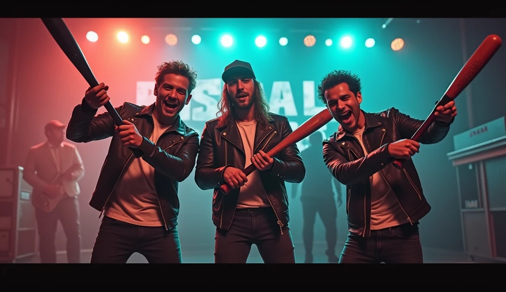 Create a thumbnail for the big dawgs singing music video, holding baseball bat