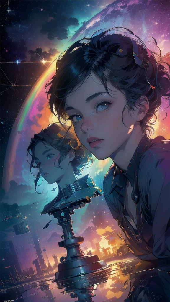 (((masterpiece, highest quality))),(((solo:1.2))),(((1girl:1.2))),32k wallpaper, very detailed, poster, vintage science fiction,(((((geometric cinematic movie poster))))), ((((bauhaus)))),(((abstract))),((((mid century modern)))),(((((portfolio))))),(((((Close-up))))),(((((bust up))))),((((more various angle)))),(((highlight))),((((heterochromia)))),(((complete. detailed face))),(((Extremely talented))),(((most complecated machine))),(((Overall colorfully))),((((((Absolutely Fantastic background)))))),(((amazing huge rainbow))),(((reflection eternal nebula)))