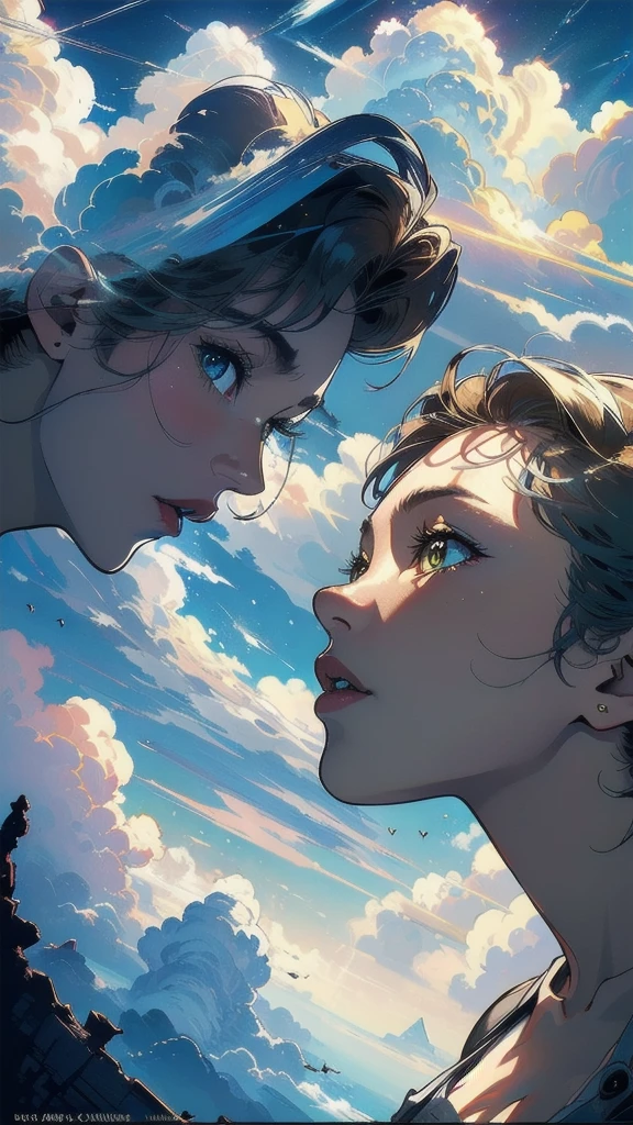 (((masterpiece, highest quality))),(((solo:1.2))),(((1girl:1.2))),32k wallpaper, very detailed, poster, vintage science fiction,(((((geometric cinematic movie poster))))),((((mid century modern)))),(((((portfolio))))),(((((Close-up))))),(((((bust up))))),((((more various angle)))),(((highlight))),((((heterochromia)))),(((complete. detailed face))),(((Extremely talented))),(((most complecated machine))),(((Overall colorfully))),((((((Absolutely cloud rbackground)))))),(((Very multi-layered cumulonimbus clouds)))