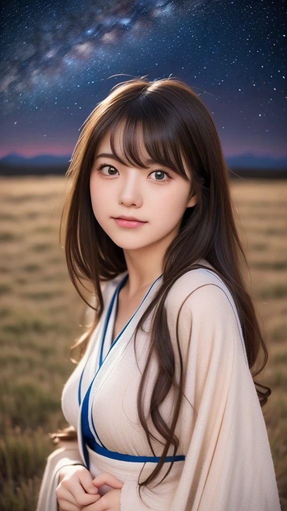 (One woman), hair up, short bob, 28 years old, Japanese, brown eyes, brown hair, slim figure, flat chest, Summer casual outfit
Blake
Look up at the stars at night. The tiny lights of the little stars are twinkling and twinkling.