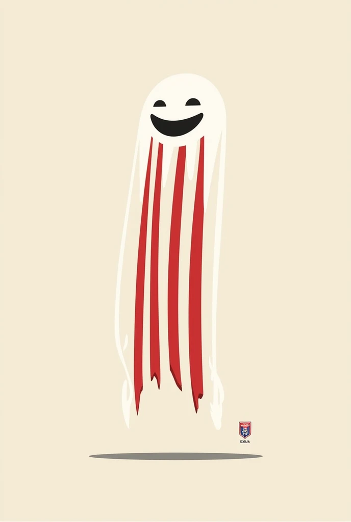 a meme: a thin white and red striped ghost with the logo of the Real Esteli soccer team from Nicaragua