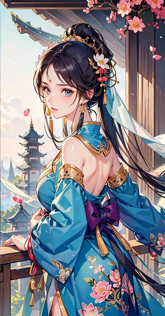 one person， Wear 鎧， lotus leaves， Highest quality， Master， （Full Body Lesbian：1）， expensive， Nice face， hair ornaments， （Mid-breasted： 1.8） （独奏：1）， View your viewers， lips， Shift dress， Order of healing， Choker Necklace， gem， （Ridiculously long hair： 1.4）， Elf Ears,  Ear Rings， Brown skin,  kimono， building， Japanese Castles， Red Armor， （hentai realism：1.5）， Ultra-high resolution， Highest quality， Shameful blush， Hairline， Arms back， （Expressive hair：1.4） ，Perfect Body Proportions，7 shows ，Sword in hand，Red Armor，daughter，Sword in right hand，Helmet in left hand,  （Very delicate and beautiful work），Best image quality，masterpiece，Cherry Blossom Rain，Cherry tree，Petals falling，The face is clear，（Exquisite facial features），Unparalleled beauty，Beautiful teenage girl，Brown-eyed，The highlights are obvious，high quality and expensive，The details are endless，eyes like gems，Blush Lash，Beautiful Face，Facial Makeup，Putting on makeup，（Very nice CG），Silver hair ponytail，Silver White Veil，Best image quality，Clothing of Medieval Japan，Armor