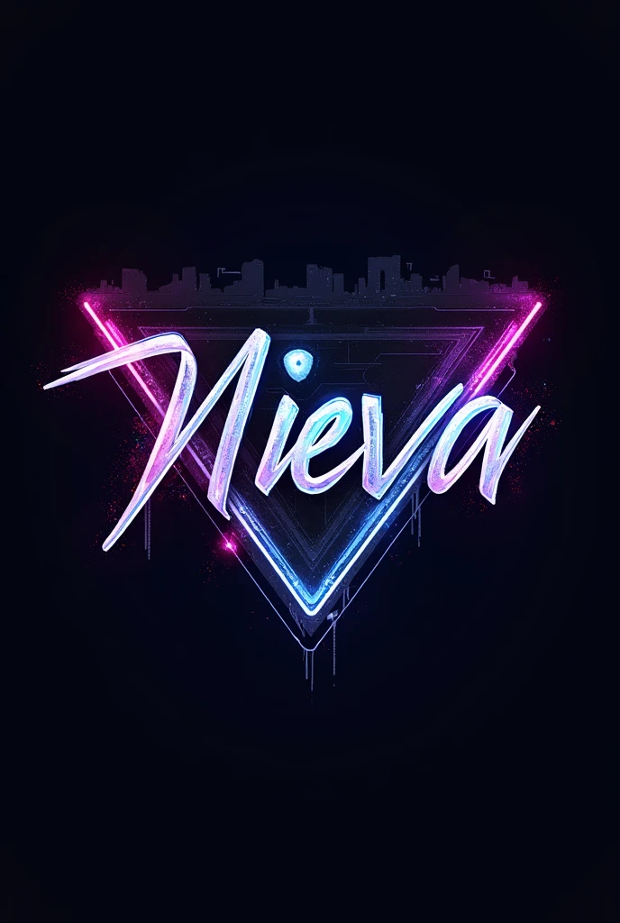 Aesthetic cyberpunk logo for the writing band NIEVÁ 