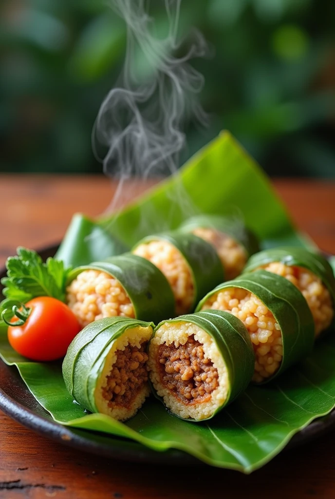 Pastil a filipino food that wrap in banana leaves