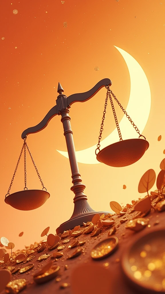 poster design,The end of the road is the scales representing the law,Wealth Elements,Gold Tone,Illustration Design,Flat,abstract,fractal design