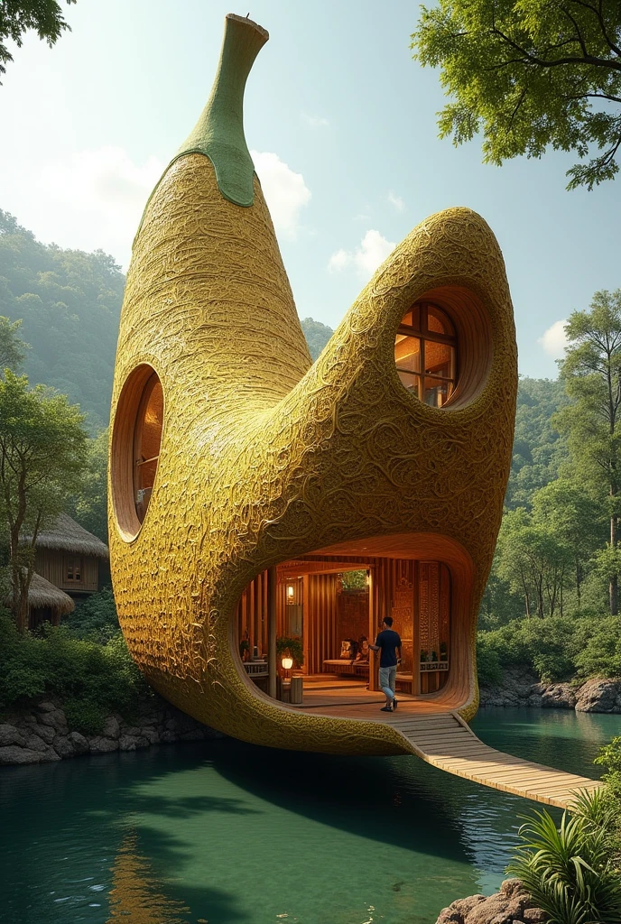 a building like a banana cinenen bird's nest