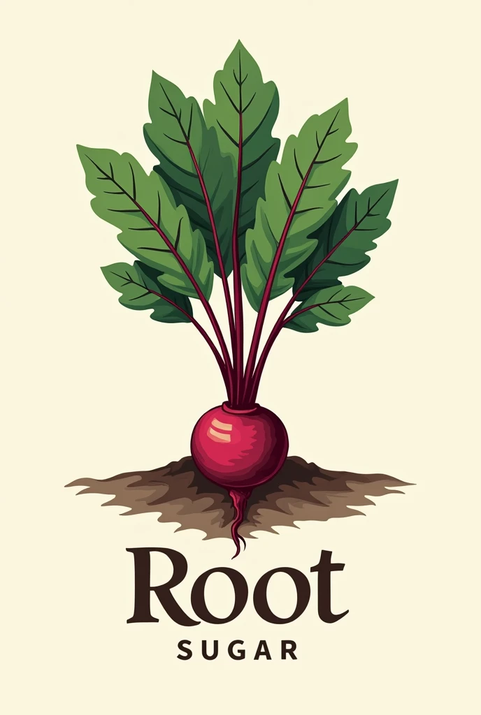 Create a realistic logo for a beet sugar company with the name root sugar 