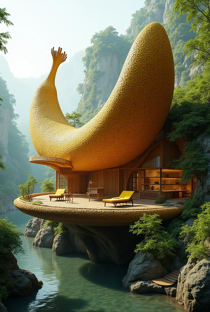 a building like a banana cinenen bird&#39;s nest
