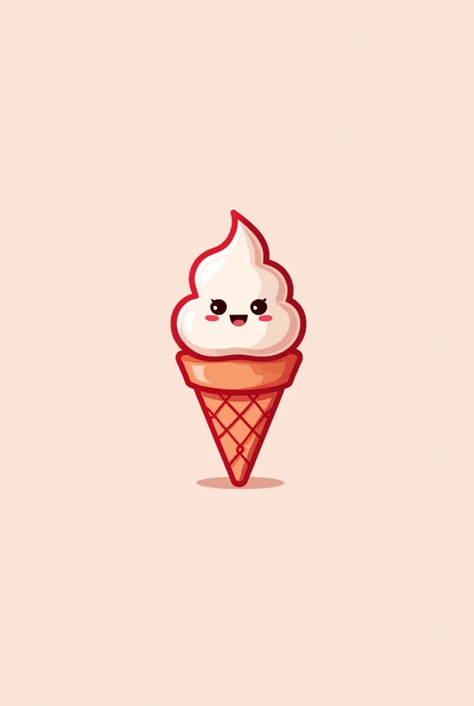 Ice cream shop logo named WONDY with red and white colors with a modern design, simple and fun 