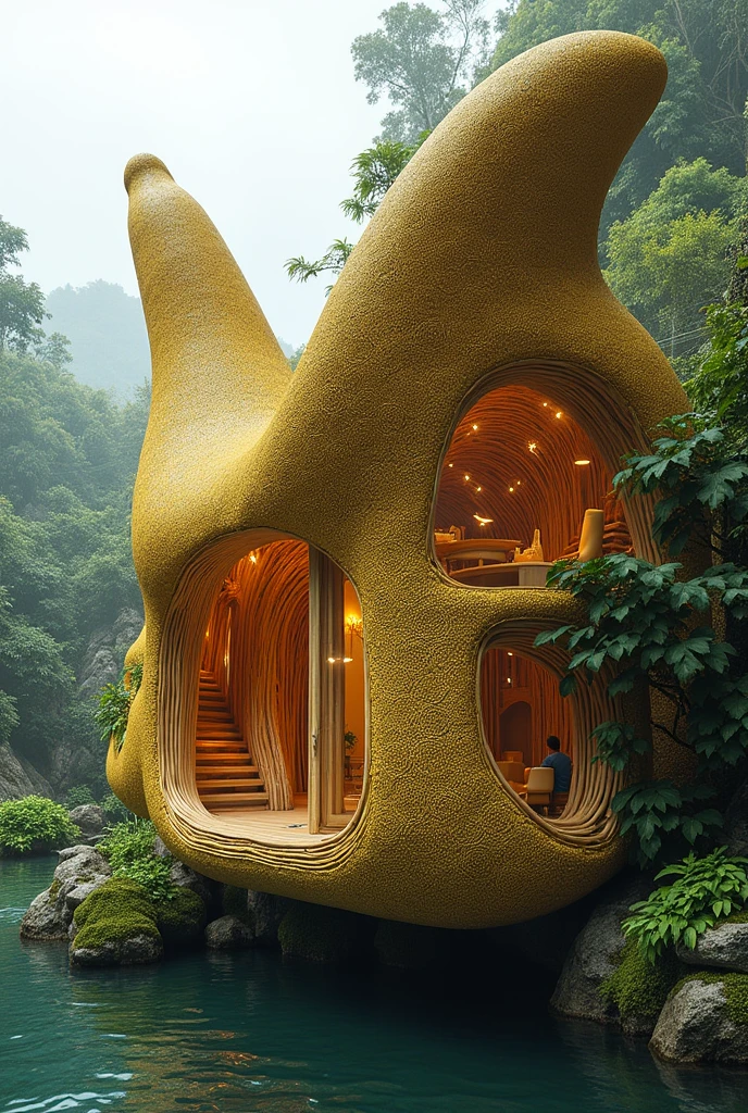 a building like a banana cinenen bird's nest